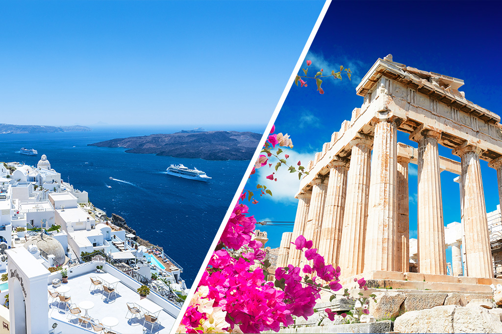 Combiné Athènes, île de Paros et île de Santorin