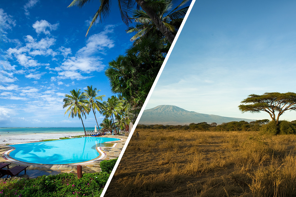 Ôcombiné Voyager Beach Resort 4* & Safari 3 nuits à Amboseli et Tsavo