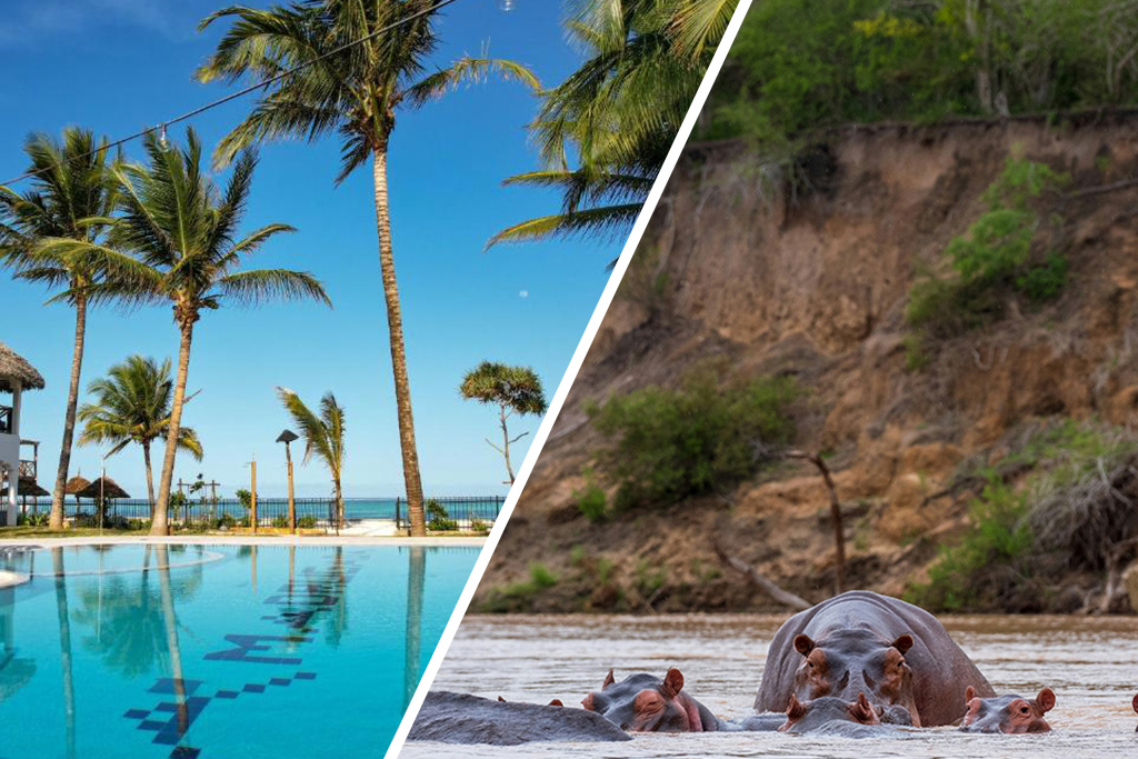 Combiné Ôclub Experience Nest Style Beach Hotel 4*& Safari 1 nuit dans la réserve de Selous en avion