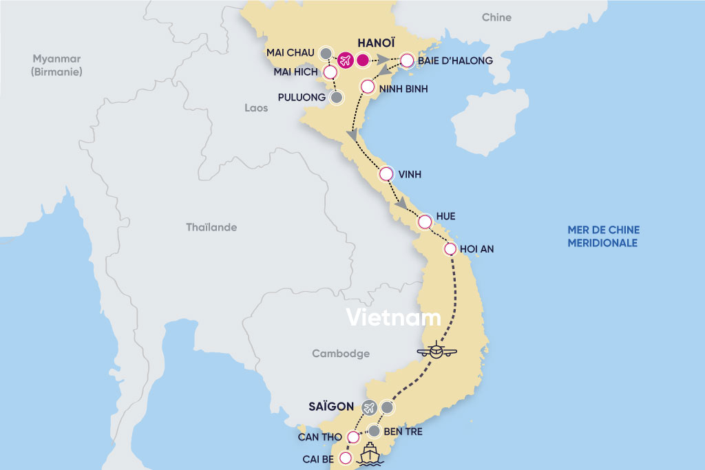 Circuit Paysages Majestueux du Nord au Sud et croisière prestige sur le mythique 14 nuits, Séjour Vietnam par Ôvoyages